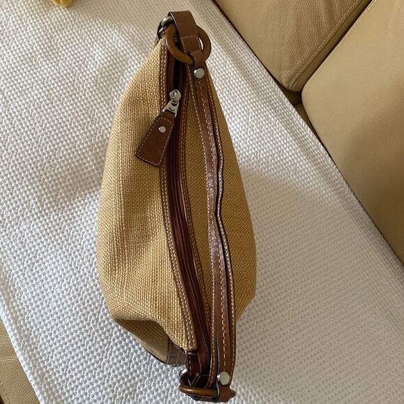 New Fissile Canvas And Leather Hobo Shoulder Bag - Picture 5 of 8